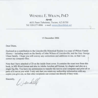 Wendell Wilson's Letter