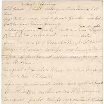 Knight Collection - 1915 List included in Letters