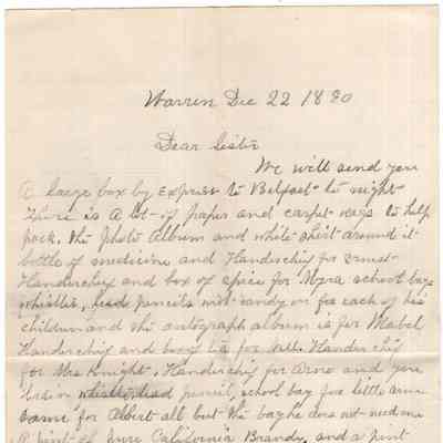 Knight Collection - 1890 Letter