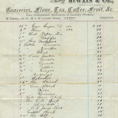 Grocery receipt