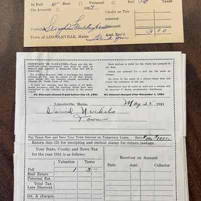 Tax Receipts 1947-1957