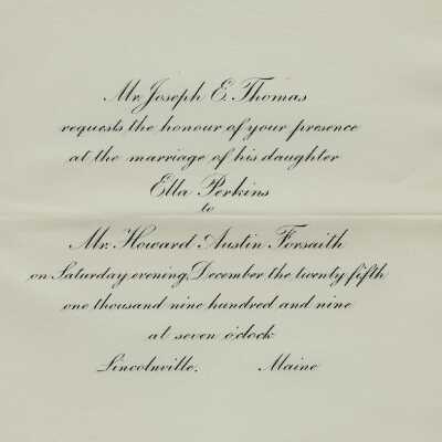 Wedding invitation - Thomas and Forsaith