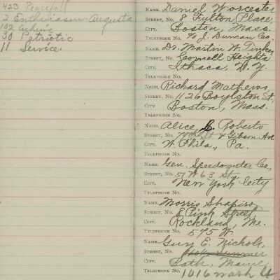 George Nichol's Address Book