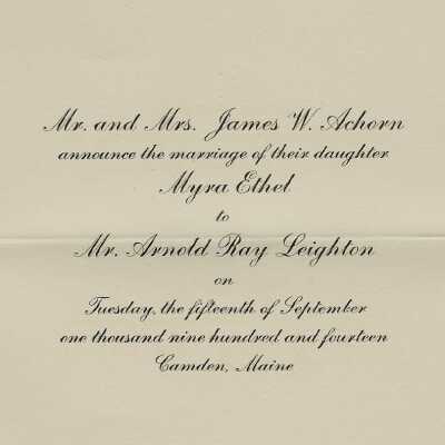 Wedding announcement - Achorn and Leighton