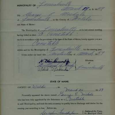 G. E. Nichols appointment to Constable