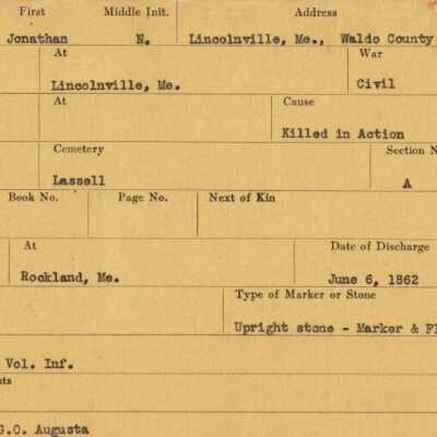 Jonathan N. Knight Military Records