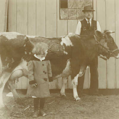 Aline Davis and grandfather