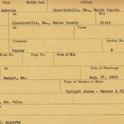 Ambrose Spaulding Military Records