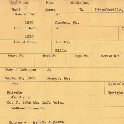 James D. Nutt military records