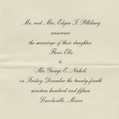Wedding invitation - Flora and George Nichols