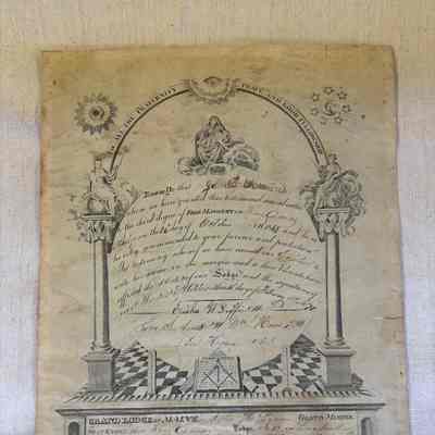 3rd Degree Mason Certificate - 1870