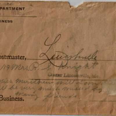 Envelope for Eleanor's letter