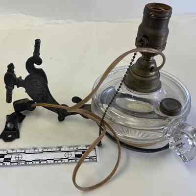 Electrified Kerosene Lamp and bracket