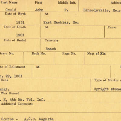 John F. Gould Military Records