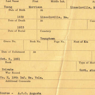 Morrison Young Military Records