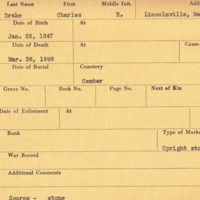 Charles E. Drake Military Records