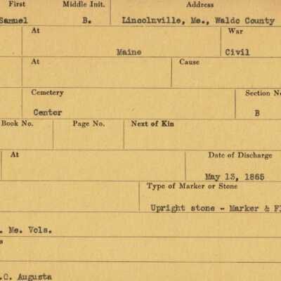 Samuel B. Coleman Military Records