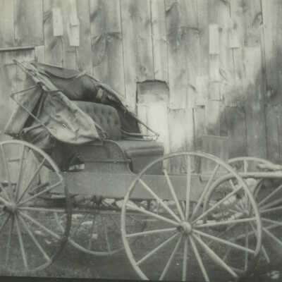 Buggy in front of Barn