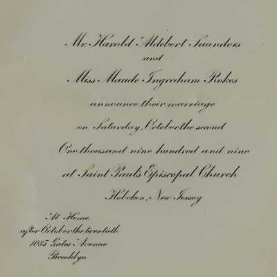 Wedding Announcement, Saunders - Rokes