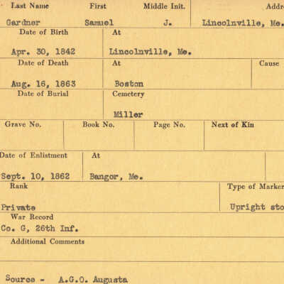 Samuel J. Gardner Military Records