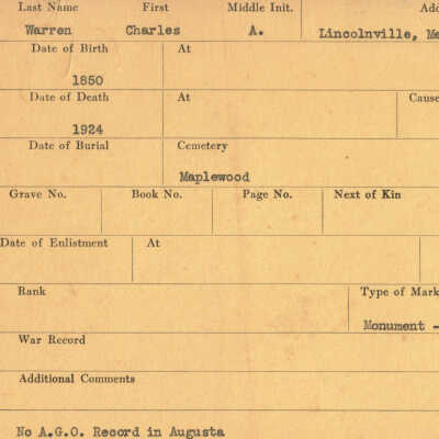 Charles A. Warren Military Records