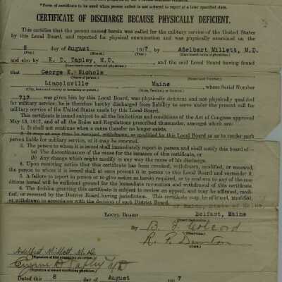 Medical Discharge Certificate - George E. Nichols
