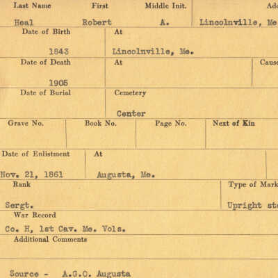 Robert A. Heal Military Records