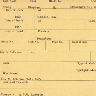 Stephen M. Young Military Records