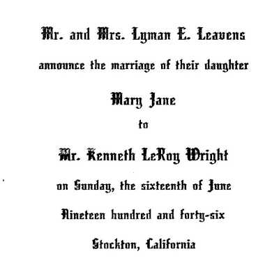 Weddiing Announcement