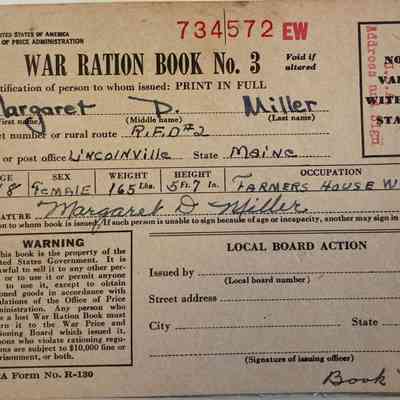 Margaret Miller's ration book