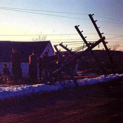 Telephone Pole break at Center - January 14,1950