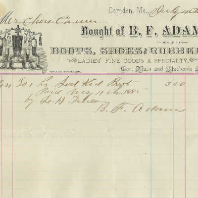 B. F. Adams Receipt