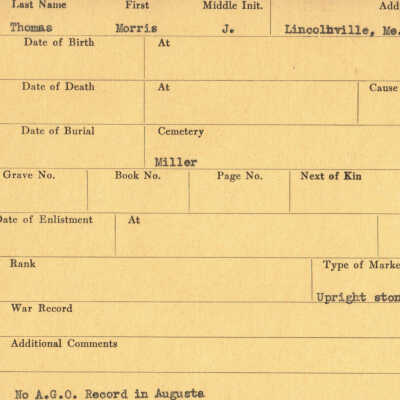 Morris J. Thomas Military Records