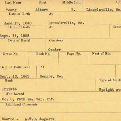 Albert R. Young Military Records