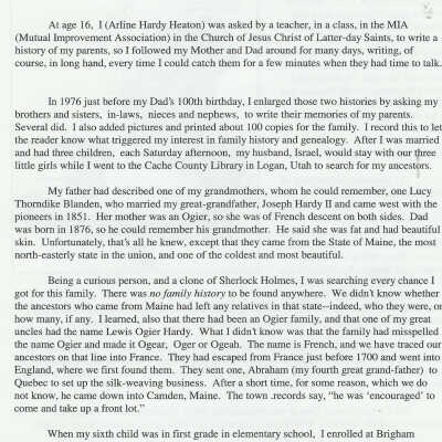 The Joseph Hardy Family History