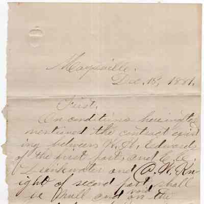 Knight Collection - 1881 Letter