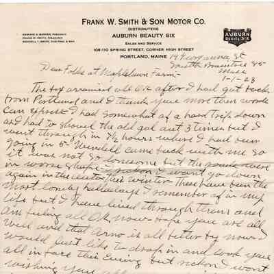 Knight Collection - 1923 Letter