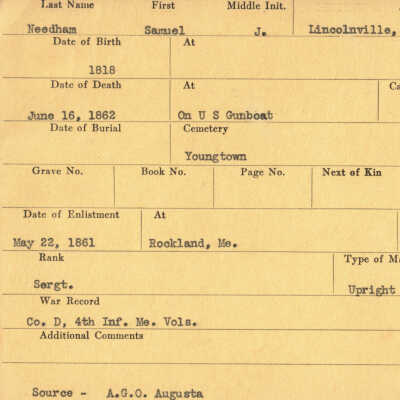 Samuel J. Needham Military Records