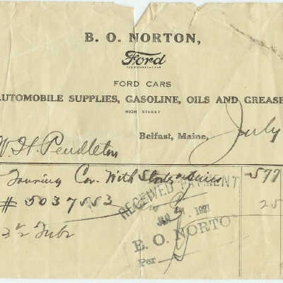 Receipt from B. O. Norton