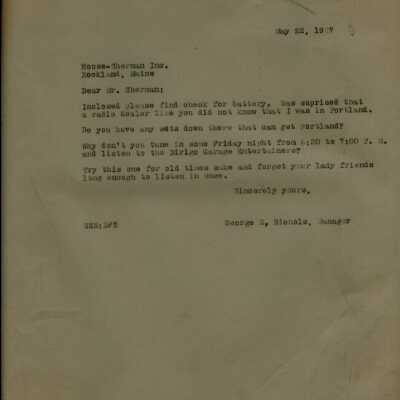 Correspondence, Nichols to Sherman