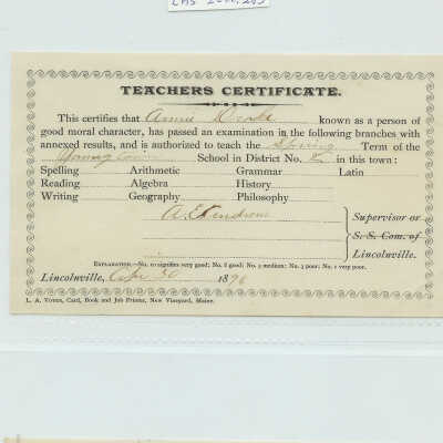 Certificate, Registration