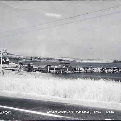 Wharf and Lobster Pound: Road is paved in front, granite blocks in wharf were later used to build sea wall