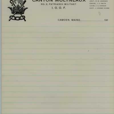 Writing paper with  I.O.O.F. letterhead