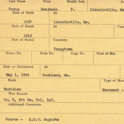 Benjamin F. Young Military Records