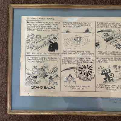 Boston Herald Editorial Cartoon - December 17, 1959 - Framed