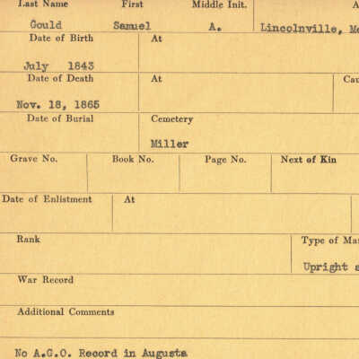 Samuel A. Gould Military Records