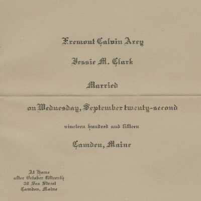 Wedding Announcement, Arey-Clark