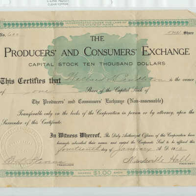 Certificate, Stock