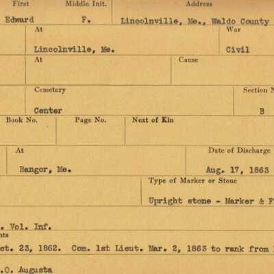 Edward F. Fletcher Military Records
