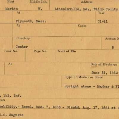 Martin W. Tower Military Records
